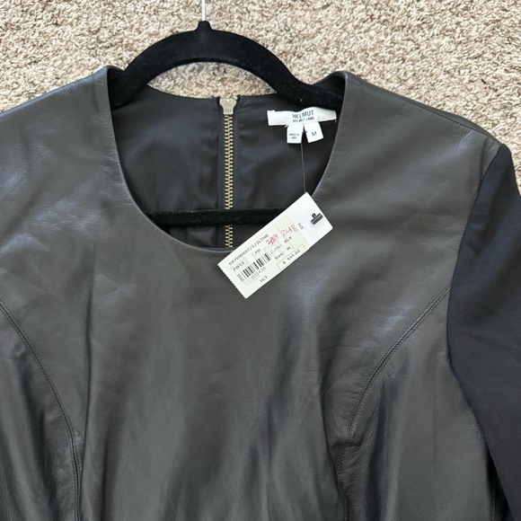 NWT! Helmut Lang Faux Leather Bodycon Little Black Dress LBD Medium - Picture 4 of 12